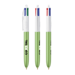 Kunststof pen in frosted stijl met 4 kleuren inkt BIC® kleur appel groen