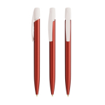 Plastic pen met stevige clip en blauwe inkt Media Clic Glacé BIC® kleur rood