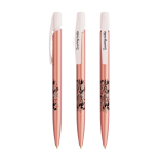 Plastic pen met stevige clip en blauwe inkt Media Clic Glacé BIC® kleur roze