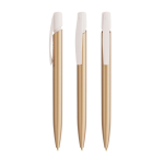 Plastic pen met stevige clip en blauwe inkt Media Clic Glacé BIC® kleur goud