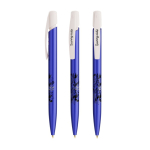 Plastic pen met stevige clip en zwarte inkt Media Clic Glacé BIC® kleur blauw