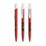 Plastic pen met stevige clip en zwarte inkt Media Clic Glacé BIC® kleur rood