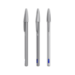 Navulbare matte metalen balpen met blauwe inkt Cristal® ReNew BIC® kleur glanzend zilver