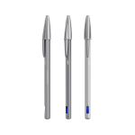 Navulbare matte metalen balpen met blauwe inkt Cristal® ReNew BIC® kleur glanzend zilver
