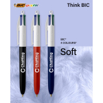 Plastic balpen met zachte soft touch en vier kleuren inkt BIC®