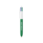 Plastic balpen met houteffect, gemaakt in de EU, met 4 inkten BIC® met afdrukgebied