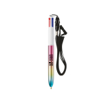 Plastic pen met metallic kleurverloop en 4 kleuren inkt BIC® met afdrukgebied
