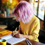 Kunststof pen met pastelafwerking en 4 kleuren inkt BIC®