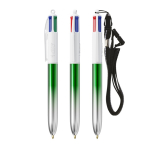 BIC® balpen met metallic tweekleurig design en 4 kleuren inkt kleur groen
