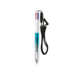 BIC® balpen met metallic tweekleurig design en 4 kleuren inkt met afdrukgebied