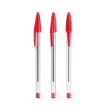 Klassieke transparante kunststof pen met rode inkt BIC® Cristal® kleur rood