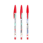 Klassieke transparante kunststof pen met rode inkt BIC® Cristal® kleur rood