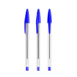 Klassieke transparante kunststof balpen met blauwe inkt BIC® Cristal® kleur blauw