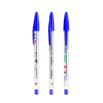 Klassieke transparante kunststof balpen met blauwe inkt BIC® Cristal® kleur blauw