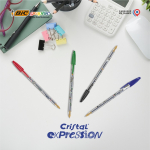 Klassieke transparante kunststof balpen met blauwe inkt BIC® Cristal®