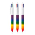 Plastic balpen in regenboogstijl met 4 kleuren inkt BIC® kleur meerkleurig