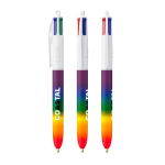 Plastic balpen in regenboogstijl met 4 kleuren inkt BIC® kleur meerkleurig