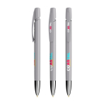 Navulbare plastic pen met klikmechanisme en zwarte inkt BIC® kleur grijs