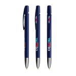 Navulbare plastic pen met klikmechanisme en zwarte inkt BIC® kleur marineblauw