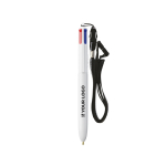 Balpen van gerecycled plastic met lanyard en inkt in 4 kleuren BIC® met afdrukgebied