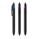 Gerecyclede kunststof balpen, uit de EU, met 4-kleureninkt BIC® kleur zwart