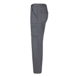 Unisex cargobroek van twill met elastische tailleband 190 g/m2 Velilla kleur grijs derde weergave