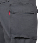 Unisex cargobroek van twill met elastische tailleband 190 g/m2 Velilla kleur grijs achtste weergave