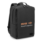 Laptoprugzak met gewatteerde vakken 20 L en 17,3'' kleur donkergrijs afbeelding met logo