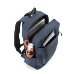 Rugzak van synthetisch leer met waterdichte ritsen voor pc 16” kleur blauw zevende weergave