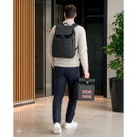 Rugzak van kunstleer met klep, ideaal voor laptops van 16” luxe weergave