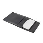 Stevige laptophoes van synthetisch leer, formaat 14” kleur zwart derde weergave