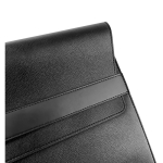 Stevige laptophoes van synthetisch leer, formaat 14” kleur zwart vierde weergave