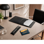 Stevige laptophoes van synthetisch leer, formaat 14” luxe weergave