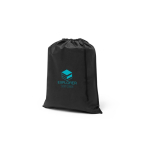 Non-woven koordrugzak met trekkoordsluiting 60 g/m² kleur zwart afbeelding met logo