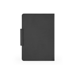 Set met pen en A5-notitieboek van kunstleer, gelinieerde pagina’s kleur zwart tweede weergave