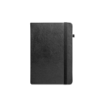 A5-notitieboek met maandplanning en elastiek, gelinieerde pagina’s kleur zwart eerste weergave