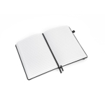A5-notitieboek met maandplanning en elastiek, gelinieerde pagina’s kleur zwart derde weergave