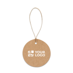 Rond label van gerecycled papier met natuurlijk koord 700 g/m² met afdrukgebied