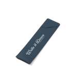 Pennenetui van kunstleer met veilige sluiting kleur blauw afbeelding met logo