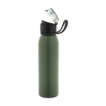 Sportfles van gerecycled roestvrij staal met enkelwandige constructie 670 ml kleur miliair groen derde weergave