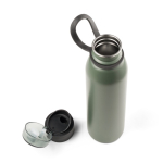 Sportfles van gerecycled roestvrij staal met enkelwandige constructie 670 ml kleur miliair groen vierde weergave