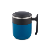 Reismok met dubbele wand, matte afwerking en antislipbasis 400 ml kleur blauw eerste weergave