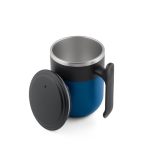Reismok met dubbele wand, matte afwerking en antislipbasis 400 ml kleur blauw vierde weergave