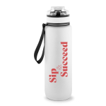 Matte rubberen RPET drinkfles met motiverende teksten 1,06 ml kleur wit afbeelding met logo 3