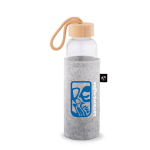 Flessenhoes van gerecycled vilt voor vervoer kleur lichtgrijs afbeelding met logo 4
