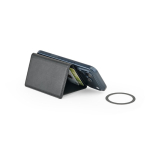 Magnetische telefoonportemonnee met magnetische RFID-sluiting kleur zwart vijfde weergave