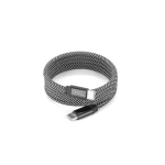 Magnetische gevlochten USB-C naar USB-C-kabel van polyester 60 W kleur zwart afbeelding met logo