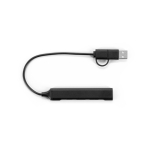 Ecologische multifunctionele USB-hub met 4 poorten en 10W opladen kleur zwart eerste weergave