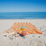 RPET strandhanddoek met sneldrogende technologie 100x180cm kleur oranje zevende weergave