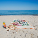 RPET strandhanddoek met sneldrogende technologie 100x180cm kleur oranje achtste weergave